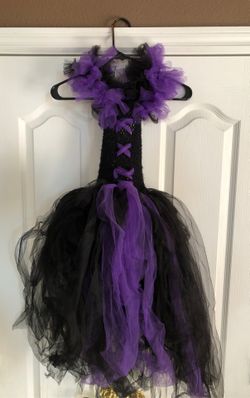 Fordyce seven-year-old purple and black witch costume tutu