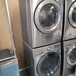 LG Front Loading Washer And Stackable Gas Dryer Set 