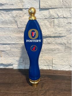 ​Foster's Lager Beer Tap Handle 12" Blue & Gold Australian Kangaroo Mancave Vint