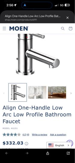Align One-Handle Low Arc Low Profile Bathroom Faucet