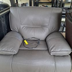 Reclining Sofa Very Comfortable Gray Leather 