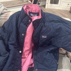 Patagonia Navy/pink Jacket Kids