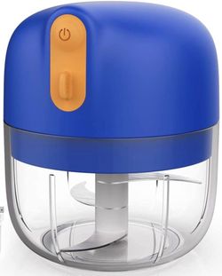 Electric Garlic Chopper, Cordless Mini Food Processor Rechargeable (Blue) 6 Stainless Steel Blades,Cordless USB-C Rechargeable,No Garlic Smell on Hand