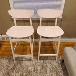 White West Elm Counter Stools 