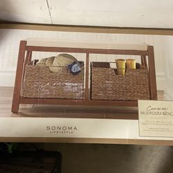 (New) Sonoma Bench w/ Baskets 