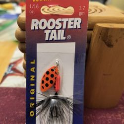 FISHING ROOSTER TAIL 1/16 oz FLAME SPOT