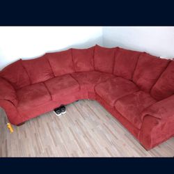 Red Sectional Couch 