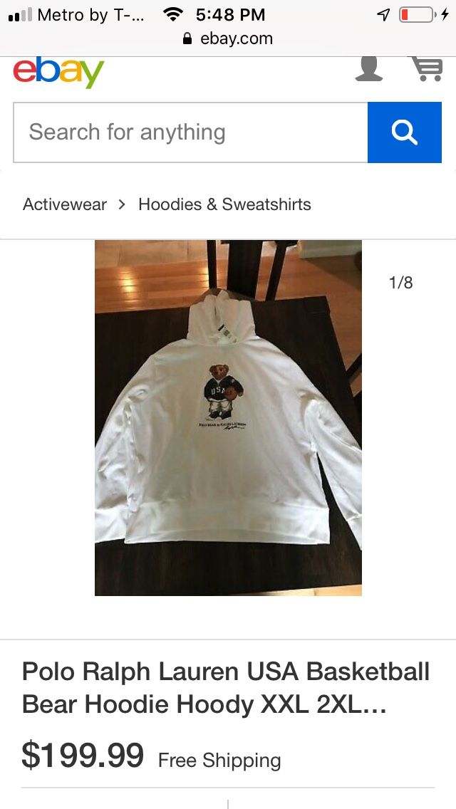 Polo Bear Hoodie Zip Up Men's Polo Ralph Lauren Preppy Polo Bear