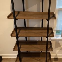 68” 5 shelf black rustic black bookshelf 