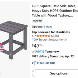 Outdoor End table with wood texture