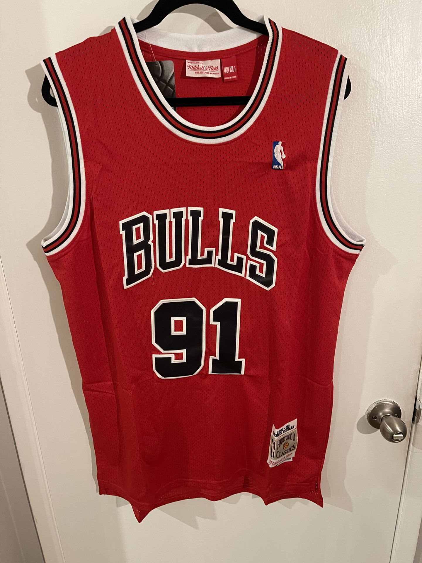 Dennis Rodman #91 Red Chicago Bulls Jersey