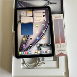 Apple IPad Air 11” ( M2 chip / 2024 Model) 128GB  with pen, keyboard case & Accessories 