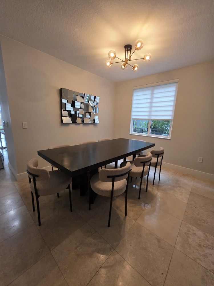 Beautiful Modern/Contemporary Dining Table For 8 With Chairs