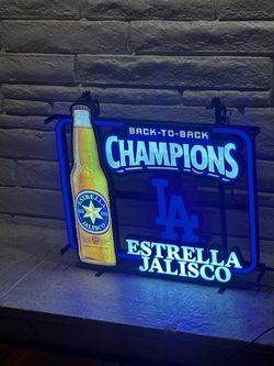 Estrella Jalisco LA Dodgers Back-to-Back Champions LED Sign