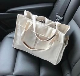 Canvas bag wholesale, Canvas Bag with Handle, Multi-Pocket Shoulder Tote Purse, Durable & Wear-Resistant Messenger Bag