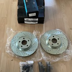 Front Rotors and Brake pad Set 15-20 Ford Edge