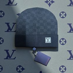Grey and black beanie