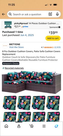 Outdoor cushion covers