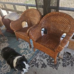 Rattan Patio.set. 3 Chairs...couch..