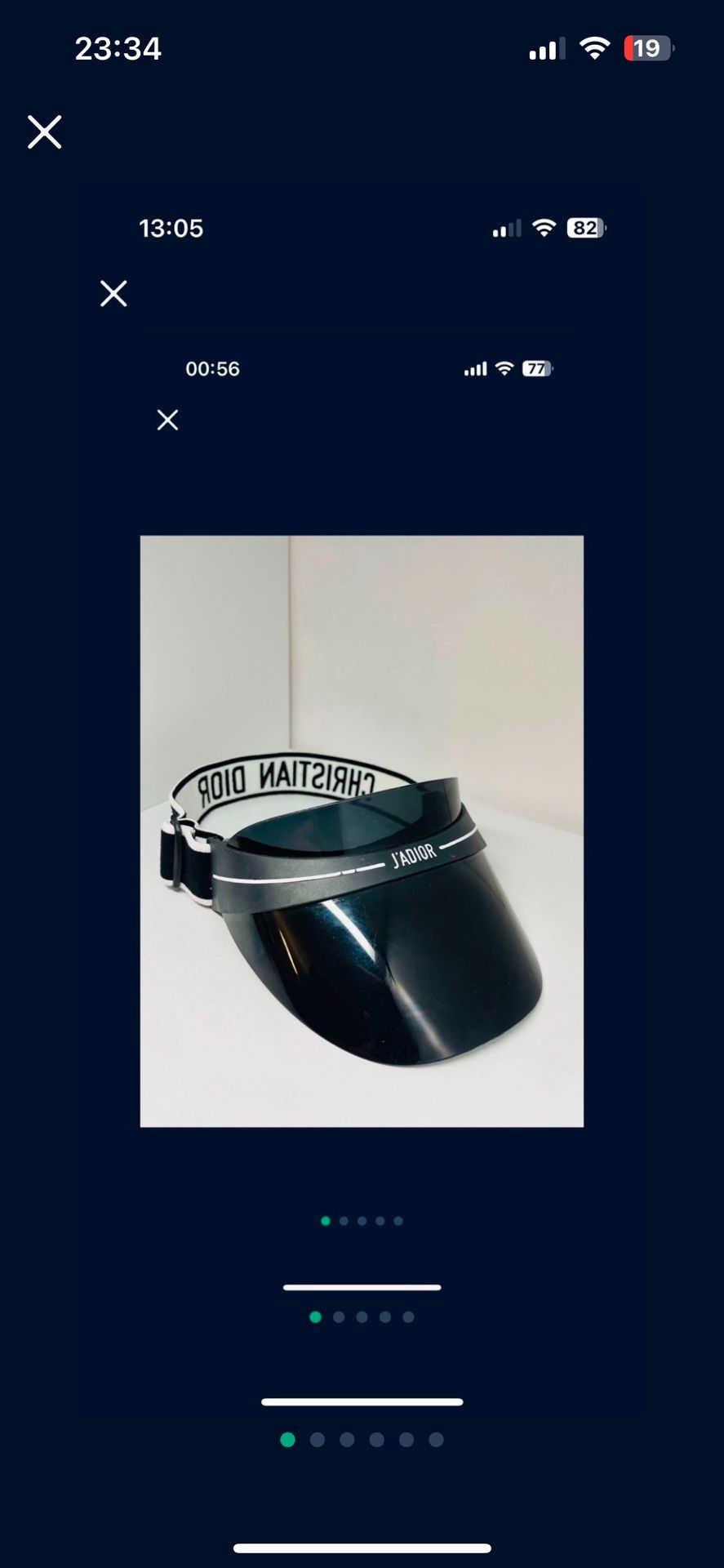 Christian Dior - J'ADIOR Club 1 Black Visor Tennis Golf Cap/Hat