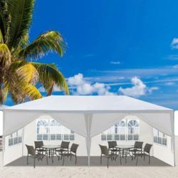 10'x20' Outdoor Party Tent, Large Wedding Birthday Tents for Parties, White Canopy Tent with 6 Removable Sidewalls