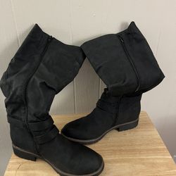 Sun + Stone Knee High Zipper Black Boots Size 11
