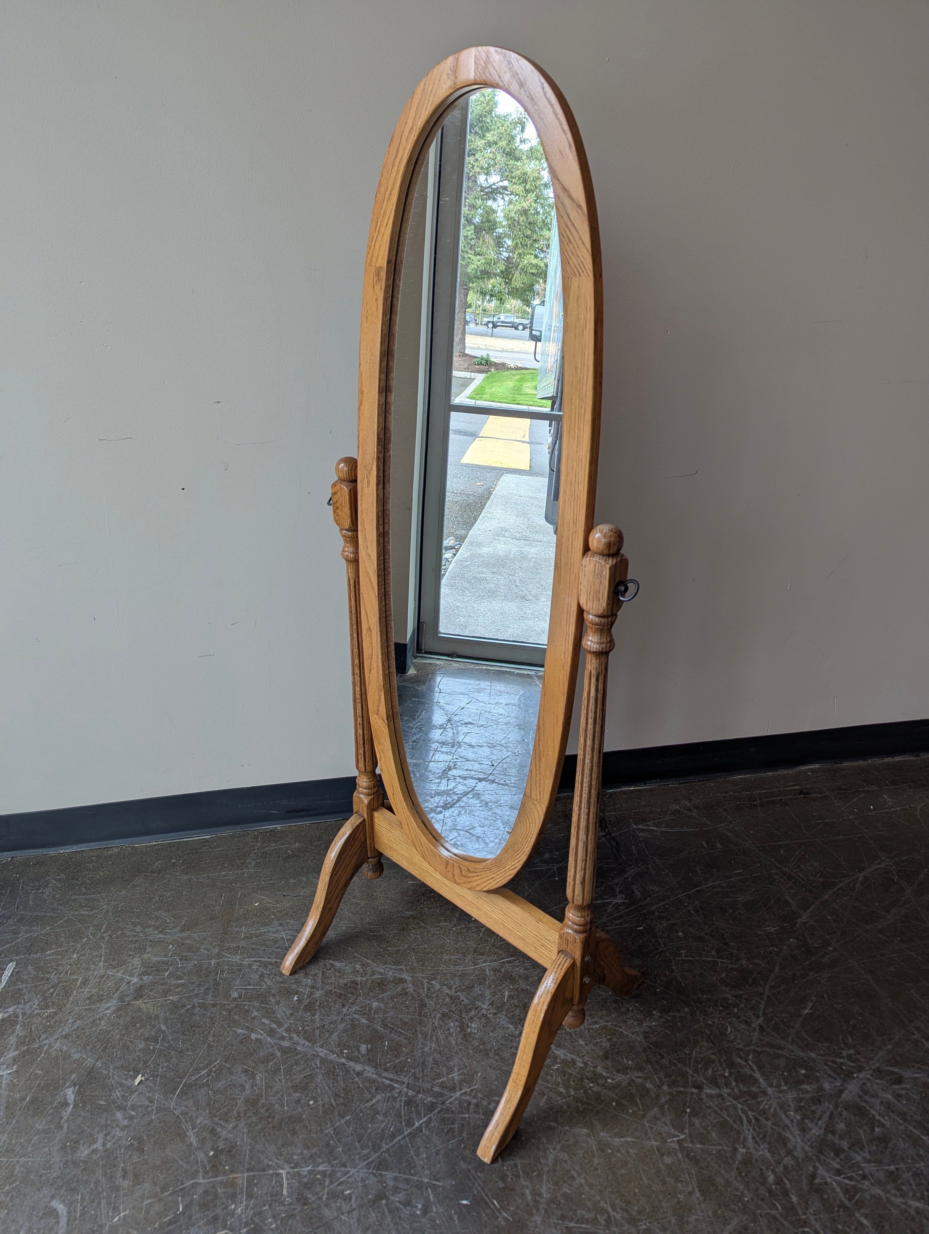 Oak Full-Length Standing Mirror
