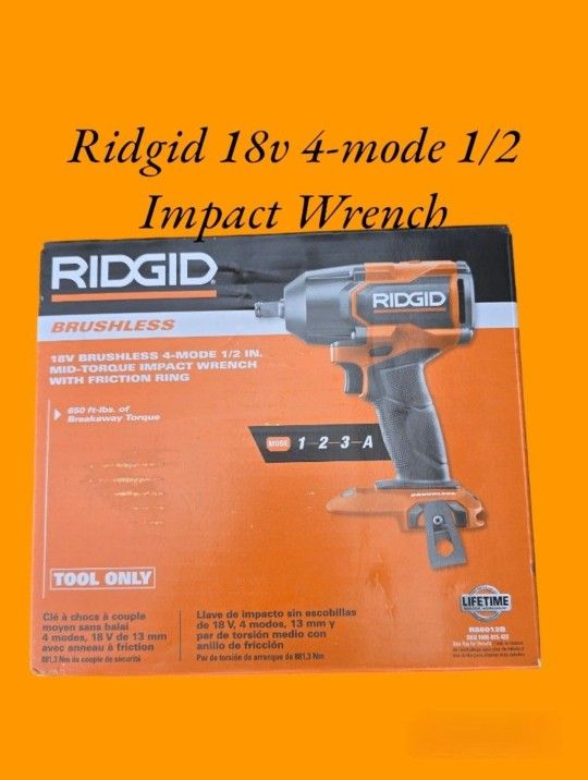 Ridgid 18v 1/2 Impact Wrench (Tool-Only)