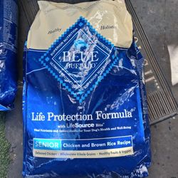 Brand new bag of BLUE BUFFALO Senior  dog food