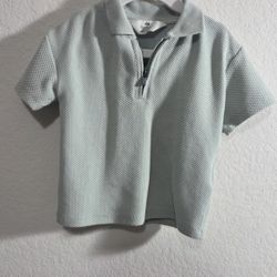 H&M 2T Half Zip Polo Shirt Green