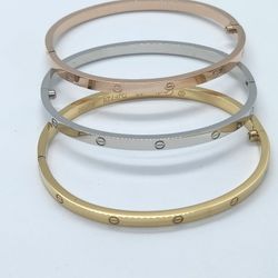 Skinny Love Bracelet Stainless Steel Gold Plated 