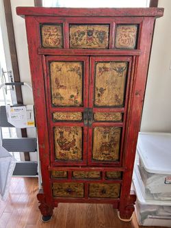 Beautiful Asian Red Cabinet - From ARHAUS