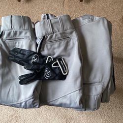 Baseball Pants And Gloves