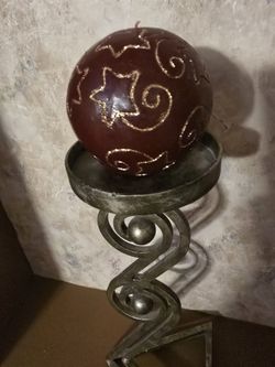 Decorative Candle Holder W/Candle