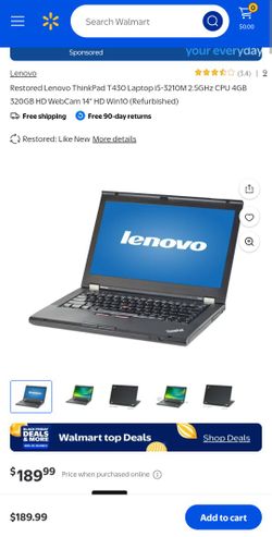 LENOVO THINKPAD LAPTOP + FREE TARGUS WIRELESS MOUSE & 256GB USB FLASH DRIVE  $149$