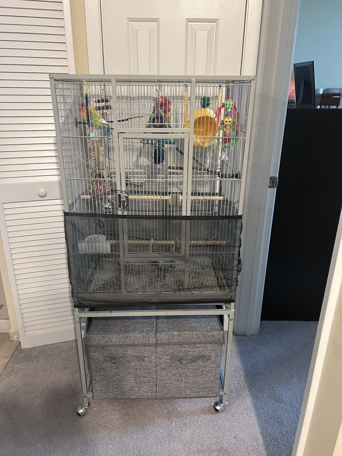 Birdcage On Wheels, Accessories Included