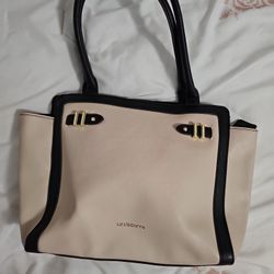 Liz Claireborne Purse, Beige with Black Color