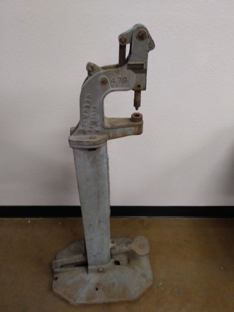 Vintage Stimpson 479 Grommet Manual Foot Press