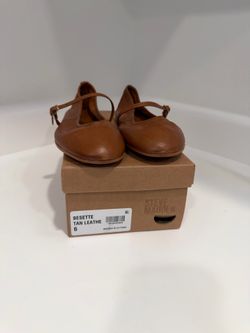 Steve Madden BESETTE TAN LEATHER Flats NWB Size 6