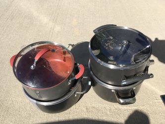 New (never used) Set of 4 pots must Go for sale $99.00. Now reduced!!!!!Stainless steel and non-stick Pots for sale.