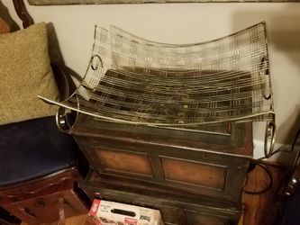 Basket; metal; towel basket; firewood basket; 15 x 25-$18