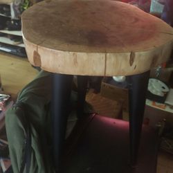 Live Edge Look Foot Stool/ End Table
