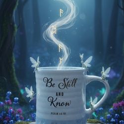 Be Still And Know Psalm 46:10 Coffee Mug 20 Oz Ceramic Tea Jug By Dwell Studio 