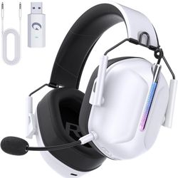 2.4GHz Wireless Gaming Headset for PS5, PS4, PC, Switch, Mac, Bluetooth 5.3 Gaming Headphones with Microphone Noise Canceling, ONLY 3.5MM Wired for Xb