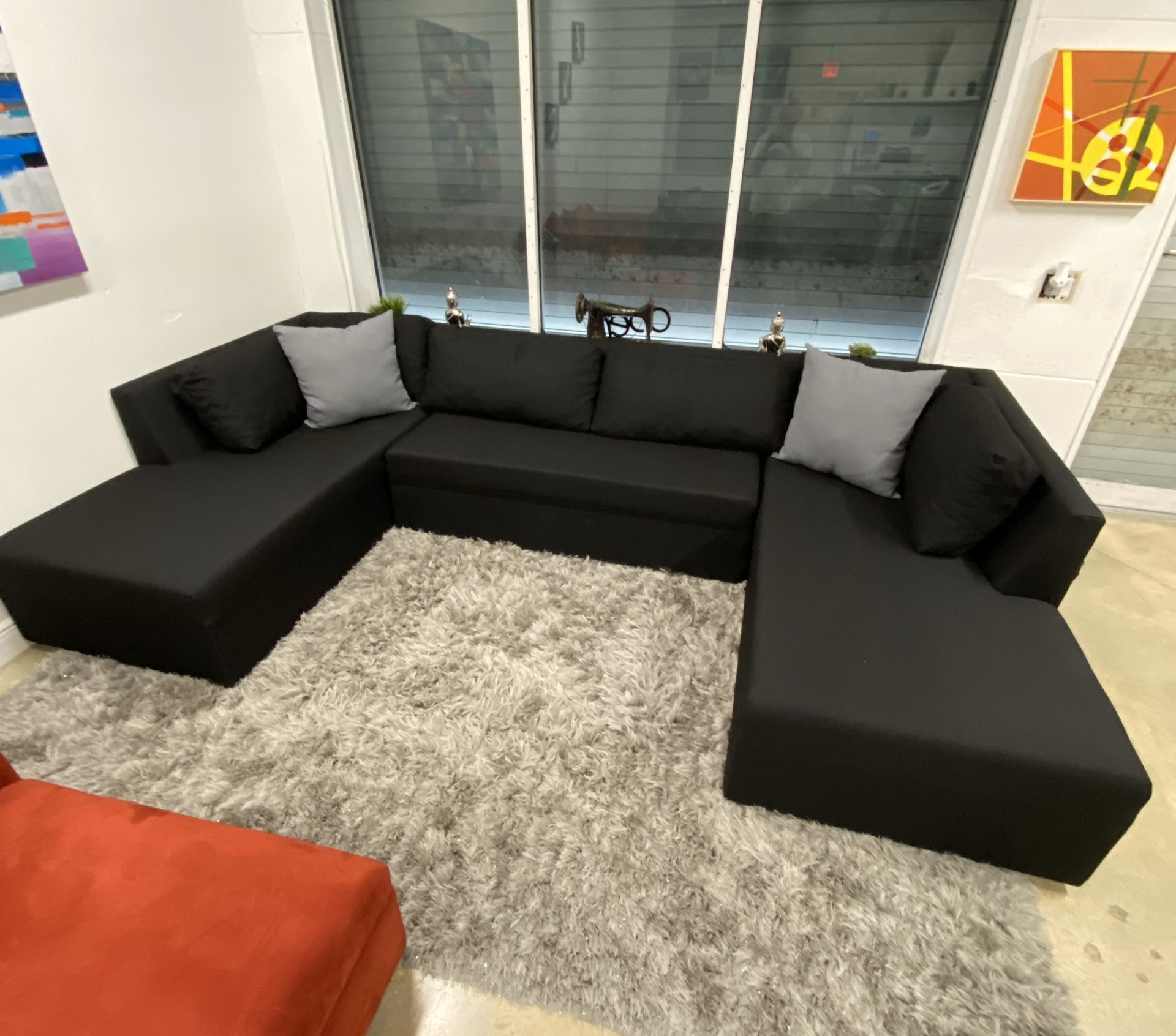 Modern u shape sectional sofa couch