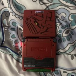 Nintendo Game Boy Advance SP Handheld System W/ IPS Screen - Groudon Reshell