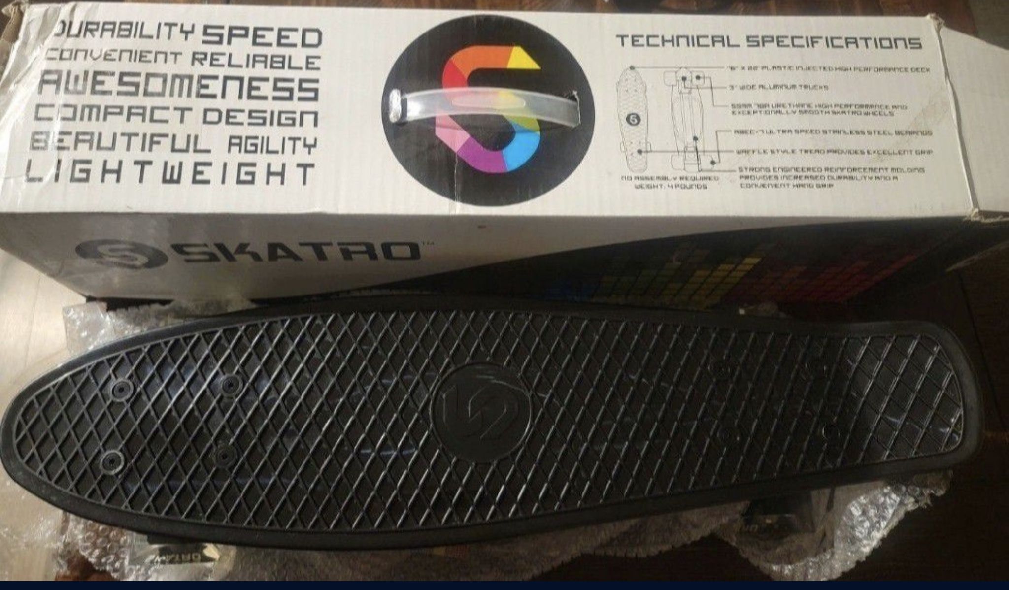 Skatro Mini Cruiser Skateboard 22x6inch Retro Style Plastic Board