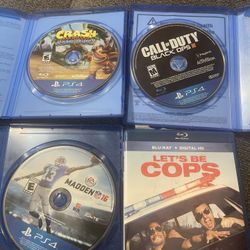 PS4 Games & 1 Blue Ray Movie