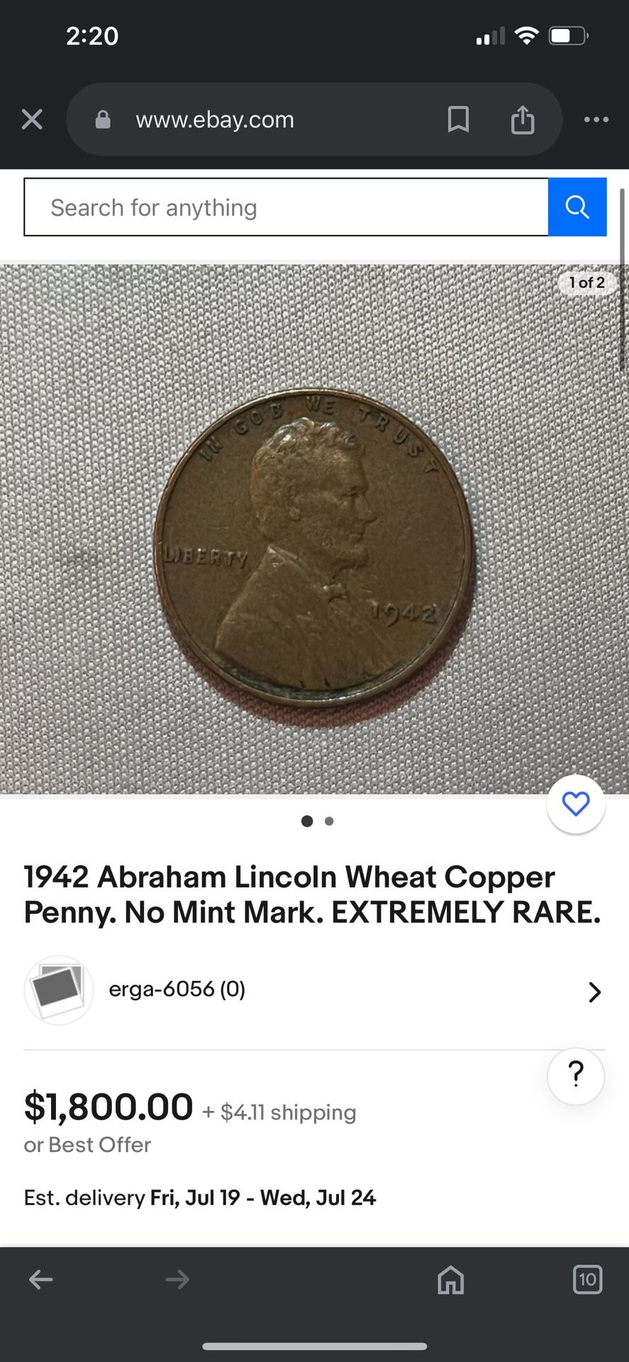 1942 penny extremely rare