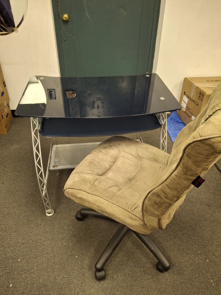 36" Glass Computer Desk with Lane Office Chair - Both for $75
